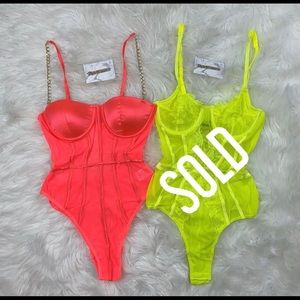 NEON PINK CHAIN BODYSUIT